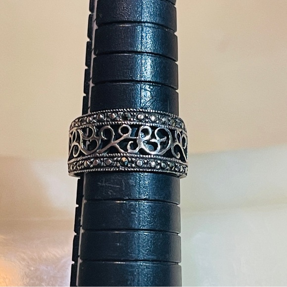 💕Hand Crafted 925 Silver Filigree Cigar Band Pinkie Ring! - Picture 6 of 10